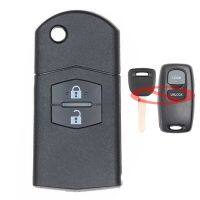 Keyecu Model No. 41528 or 41797 2 Buttons 315MHz 4D63 Chip Upgraded Flip Remote Car Key Fob for Mazda Visteon