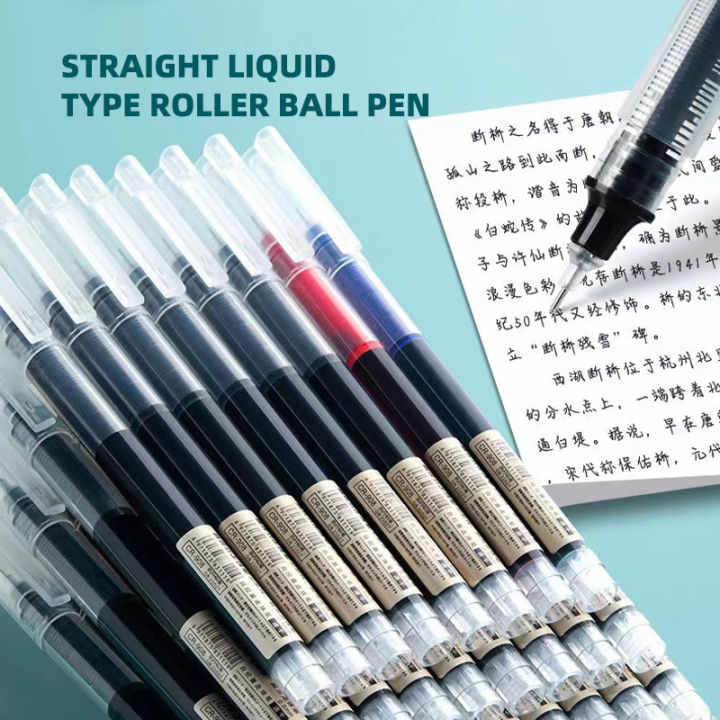 【Ready Stock】Straight Liquid Rollerball Gel Gel Pen 0.5 Needle Tube