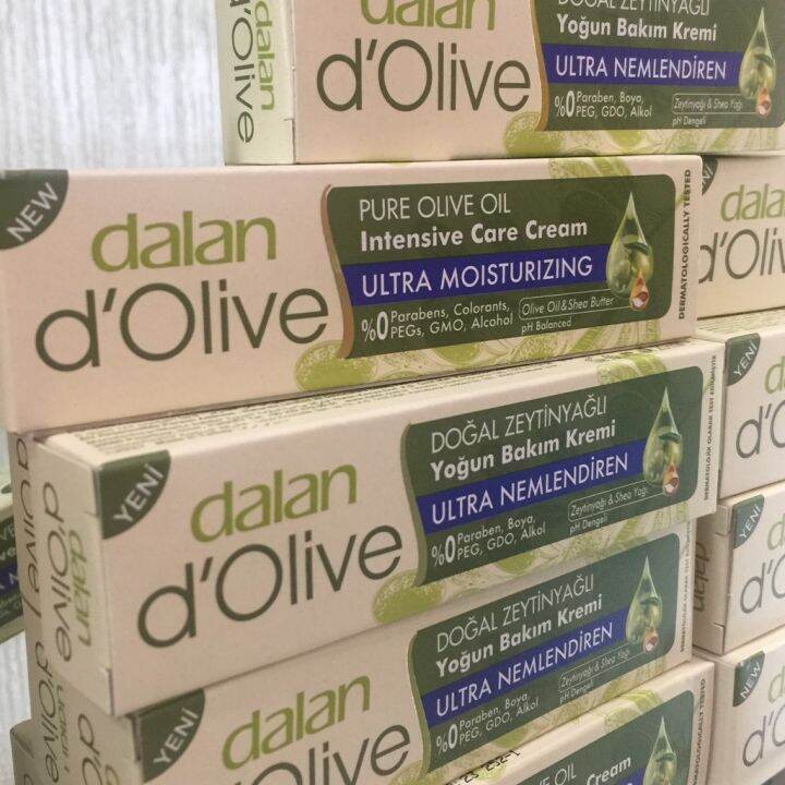 ครีมน้ำมันมะกอกแพคคู่-2หลอด-สินค้านำเข้าจากตุรกี-dalan-dolive-pure-olive-oil-intensive-care-cream-hand-amp-body-20-ml