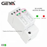 GEYA GSP9 3P + N 36Mm SPD 20 ~ 40KA Pelindung ลอนดอน Arus Petir Perangkat Arester Tegangan Rendah AC275V SPD