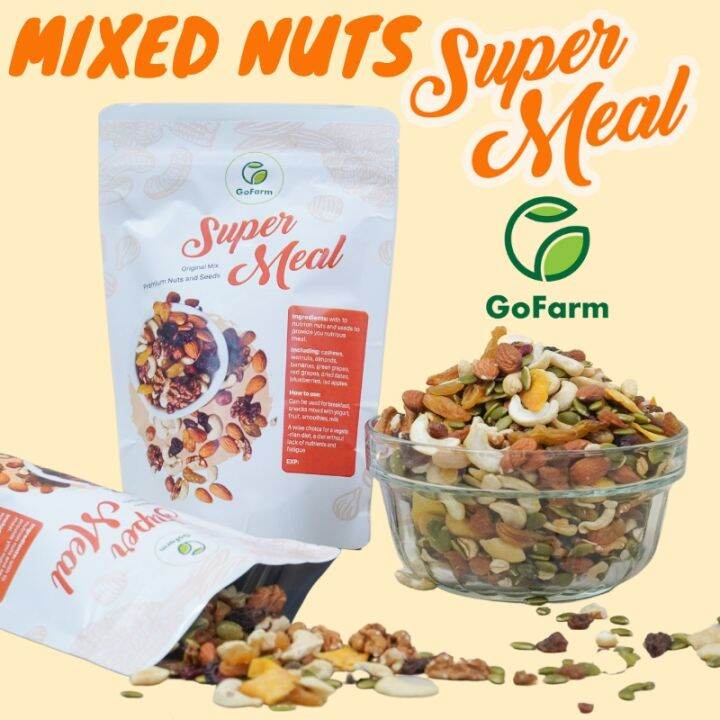 Super Meal Granola Mix Nuts Whole Grain And Dried Fruits Go Farm Cereal