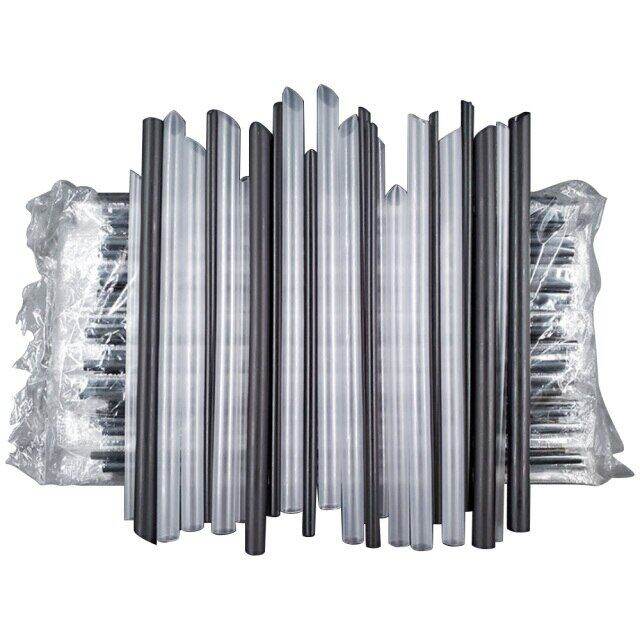50pcs/lot White Black Big Wide Drinking Straws Disposable Flexible