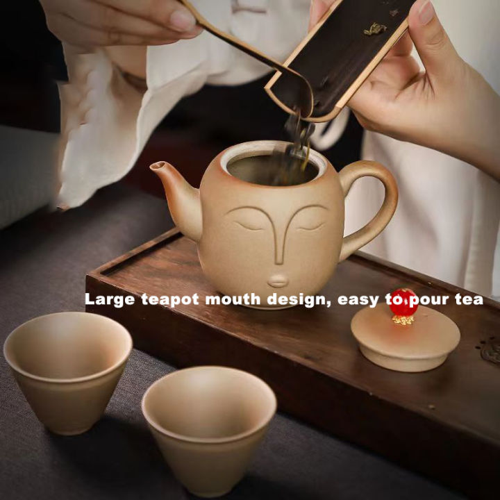 อาเกตพระพุทธรูปใบหน้าชุดน้ำชา1กาน้ำชา2tea-ถ้วยเซรามิกแก้ว-puer-ถ้วยชาและจานรองชุดกาน้ำชา-samovar-ที่จะต้มน้ำ-gaiwan-หม้อ