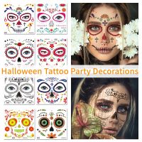 Halloween Face Flower Temporary Tattoos Waterproof Freckle Tattoo Stickers for Women Makeup Party Tattoos