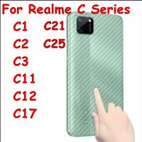 Realme C25  / C21 / C17 / C12 / C11 / C1 / C2 / C3  ฟิล์มใส 3D ลายเคฟล่าติดหลังเครื่อง กันรอยขีดข่วน คราบน้ำ กันรอยเคสกัด