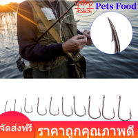 ตะขอตกปลาเหล็กกล้าคาร์บอนสูง 100PCS พร้อมอุปกรณ์ตกปลาแบบมีหนามแหลมคม