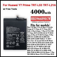 แบตเตอรี่ แท้ 4000MAh HB396689ECW เปลี่ยนโทรศัพท์มือถือสำหรับ Huawei Y7 Prime TRT-L53 TRT-L21A / Y7 2017 Y9 2019 Mate 9 LX1 LX2 L23