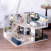 เฟอร์นิเจอร์สำหรับตุ๊กตาตุ๊กตาชุดเฟอร์นิเจอร์ไฟ LED Diy Miniature Building Little House ไม้ Casa ของเล่นสำหรับ Chil