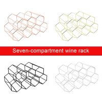 Wine Rack Holder Large Capacity Bottles Storage Iron Beverage Shelves Refrigerator Space Saving Organizers 6 Slot Rose Gold