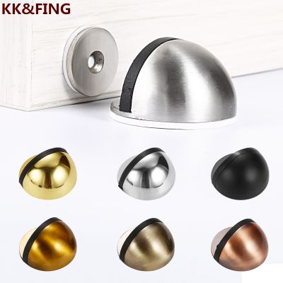 【LZ】 KK FING Stainless Steel Magnetic Door Touch Punch-free Door Stopper Magnetic Suction Rubber Semi-circle Anti-collision Door Stop