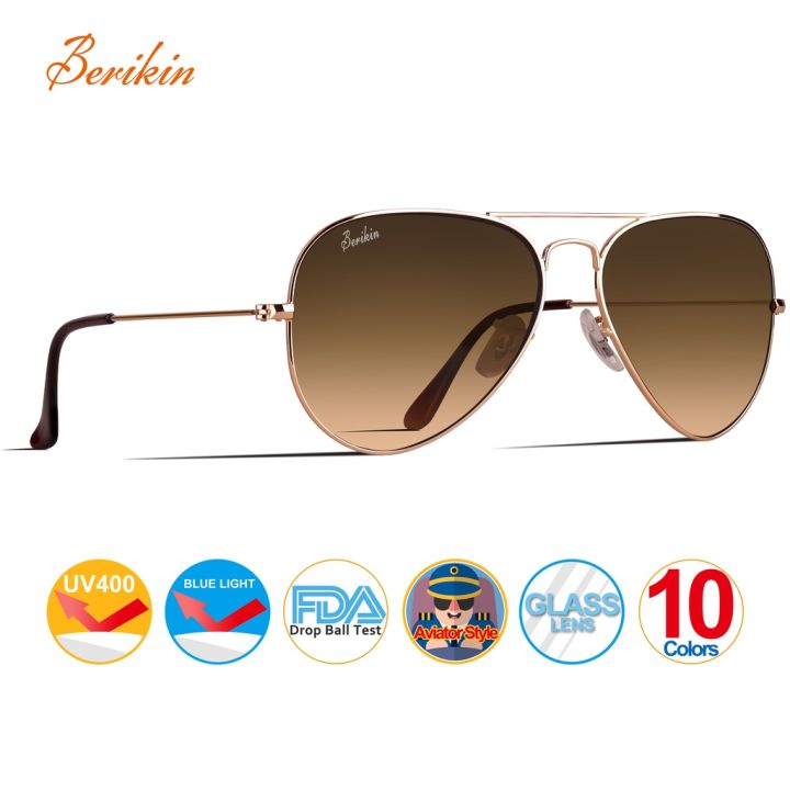 dior sunglasses Berikin Classic Aviator Style Glass Lenses Gradient |  