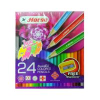 สีไม้ยาว 24 สี ตราม้า Coloured Pencils