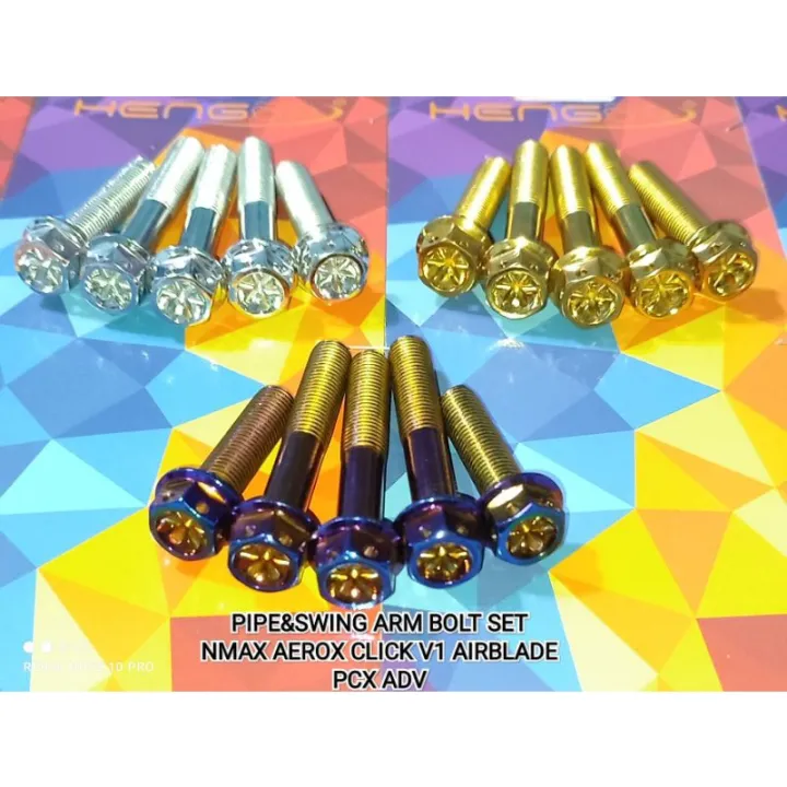 YOO PIPE&SWING ARM BOLT SET NMAX V1 V2 V2.1 AEROX V1 V2 Lazada PH