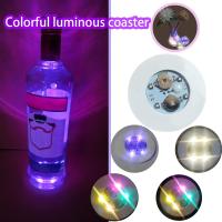 บาร์ Led เรืองแสง Coasters Coaster Led กระพริบ Coaster ตกแต่งไนท์คลับสติกเกอร์ Party Bar ขวดแก้วกระพริบ ไวน์หลอดไฟแฟชั่นที่มีสีสัน Glitter Glitter Cool Led Club C7G8