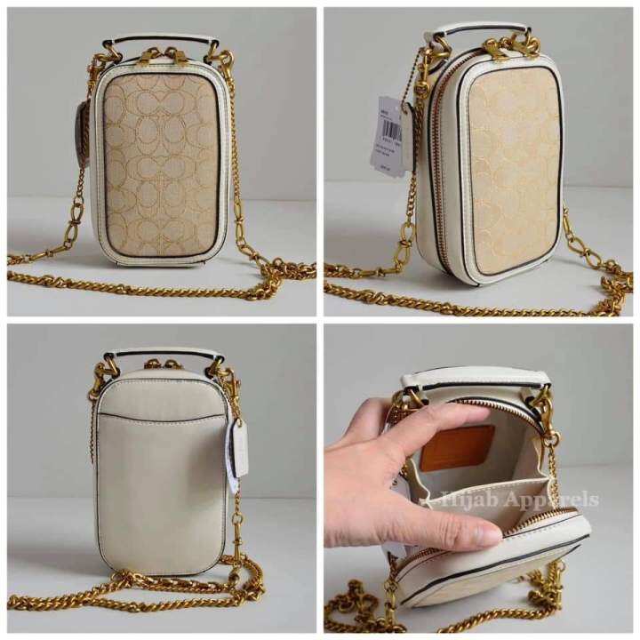 Coach Alie Women's Camera Bag In Signature Jacquard 4866 Stone Ivory