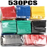 530pcs Heat Shrink Tubing Insulation Shrinkable Tube Assortment Electronic Polyolefin Ratio 2:1 Wrap Wire Cable Sleeve Kit Electrical Circuitry Parts