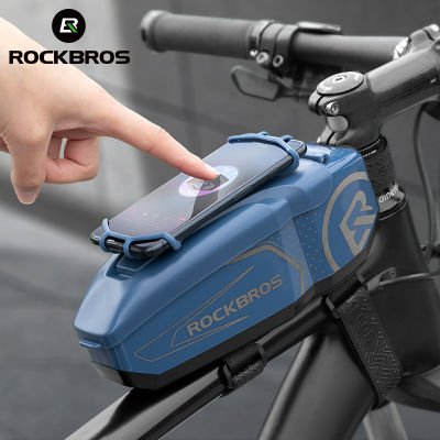 ROCKBROS Bicycle Bag Raincover Bike Phone Holder Bag Waterproof Bicycle Basket 4-6.5 Front Phone Bag Moto Bicycle Accessories