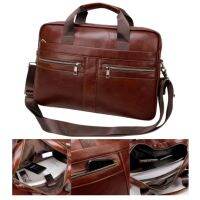 Men Genuine Leather Shoulder Bag Top Layer Cowhide Cross Body Bags Vintage Business Messenger Pack Handbag Briefcase For Male