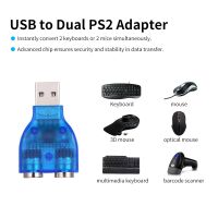 USB to PS2 Converter/Adapter,USB Type A Male to Dual PS/2 Female for Keyboard Mouse (Blue)