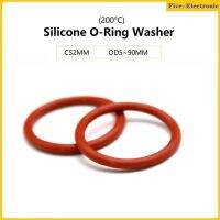 Red Silicone O-Ring Washer CS2MM  OD5~90MM  Thickness 2mm Rubber Seal Ring Heat-Resistant Food Grade -100/30Pcs