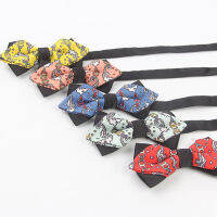 Shengzhou BowtiePophnin ผ้าโพลีเอสเตอร์พิมพ์ลายหัวแหลมแนวธุรกิจสีแดงของขวัญแต่งงาน