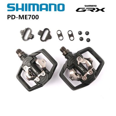 Shimano แป้นเหยียบ GRX สำหรับจักรยานเสือภูเขา,แป้นถีบจักรยานแบบล็อก PD-ME700เสถียรสำหรับ ME700จักรยานเสือภูเขาสีดำ SPD พร้อมตัวล็อคแผ่น SH51