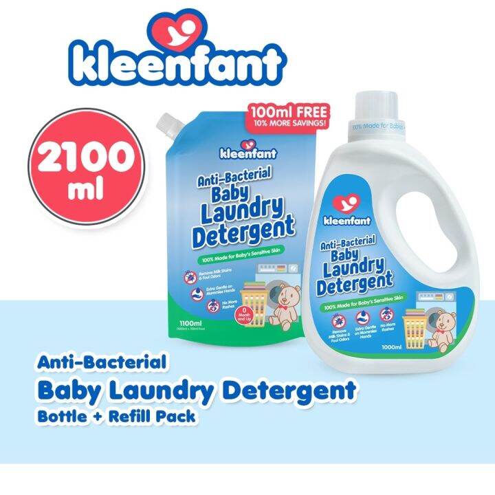 Kleenfant Antibacterial Baby Laundry Wash Bottle Refill PackLiquid