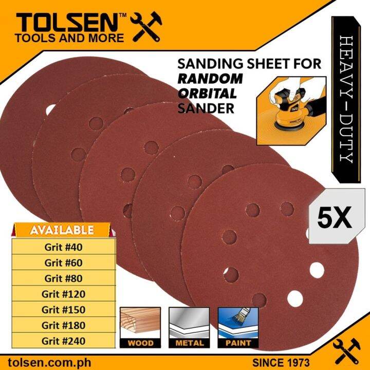 【2023】 5pcs Sanding Sheet for Orbital Sander (Grit 40 240) Lazada PH