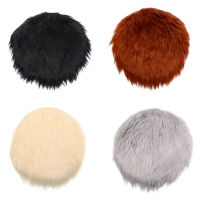 1pcs Solid Color Warm Wool Round Cushion Stool Pad Thickening Dining Chair Cushion Anti-Slip Seat Mat Chair Mat Pad