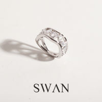 SWAN - Line Stone Ring แหวนเงินแท้ ฝังเพชรคิวบิกเซอร์โคเนีย cubic zirconia