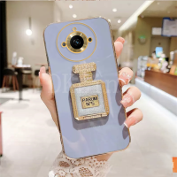 เคสมือถือดีไซน์น้ำหอมแฟชั่นสำหรับ Realme11เคสซิลิโคนนิ่มกระจกกากเพชรเคลือบด้วยไฟฟ้า Realme 11 11Pro 11 Pro + 10T 5G 2023เลนส์เคสป้องกัน Realme 11 Pro Plus