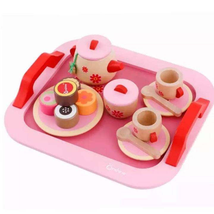 Wooden toy Tea tray set Lazada PH