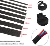 Dropship 1/5/10/50/M Black Insulated Braid Sleeving 4/6/8/10/12/14/20/25mm Tight PET Wire Cable Gland Protection Cable Sleeve