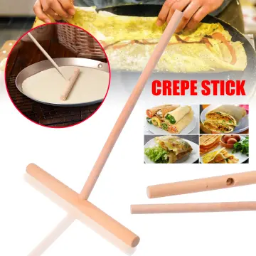 Wooden Rake Round Batter Pancake Crepe Spreader Stick Home Kitchen Tool Kit  DIY