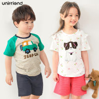 Unifriend เสื้อผ้าเด็กเกาหลี,ชุดนอนเด็ก,ชุดฝ้ายบริสุทธิ์ฤดูร้อน,เสื้อผ้าใส่อยู่บ้านเด็กผู้ชายแขนสั้นของเด็กผู้หญิง