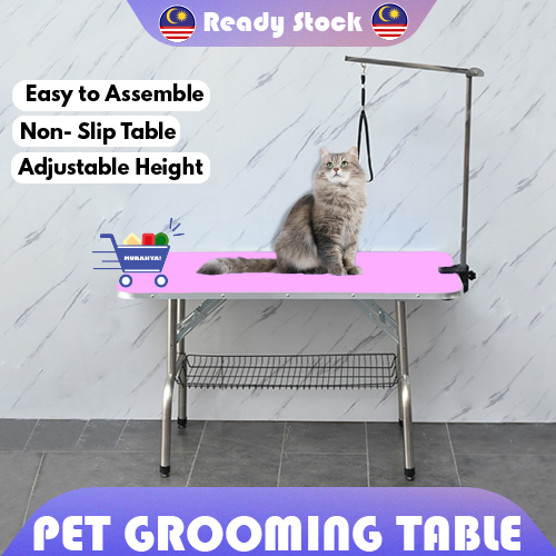 Cat grooming table Pet grooming Meja dandanan kucing Foldable portable ...