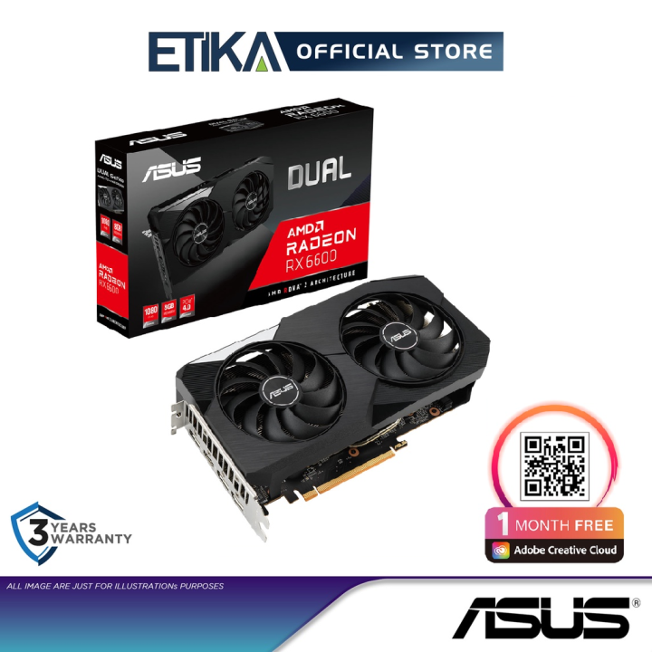 Asus Dual Radeon RX 6600 Graphics Card | Dual-RX6600-8G | Lazada