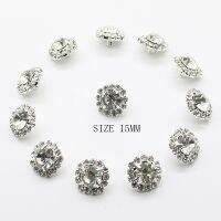 New hot sale 10 pcs silver metal inlaid alloy crystal buttons shirt sewn buttons jewelry sewing button holiday decorations Haberdashery