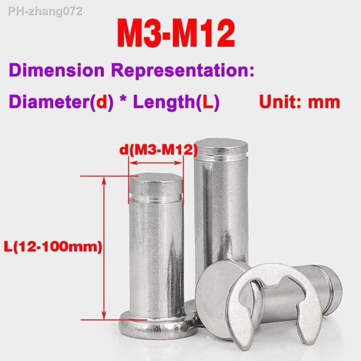 304-stainless-steel-flat-head-shaft-pin-grooved-cylindrical-pin-snap-ring-locating-pin-fixed-hole-pin