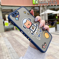 เคส Chenyyka สำหรับ OPPO เคส R9s R11 R11s แฟชั่นลายหมีมีน้ำค้างแข็งโปร่งใสขอบสี่เหลี่ยมด้านข้างแบบแข็งปกป้องกล้องปลอกซิลิโคนกันกระแทกเคสนิ่ม