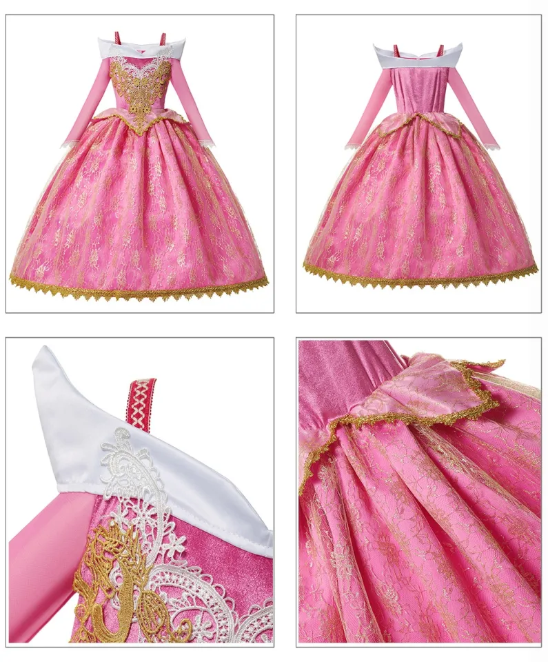 Girls Sleeping Beauty Dress Little Kids Aurora Princess Ball Gown Children  Fancy Party Prom Frocks