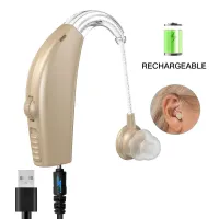 ◆☂ Noise Reduction Sound Amplifier Bte Hearing Aid Single Piece Rechargeable For Deafness