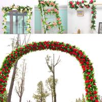 2.3m Artificial Silk Rose Flowers Vine with Green Leaves Home Wedding Decor fake flower fake rose