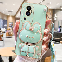 เคสใหม่สุดหรูสำหรับ OPPO Reno10 Pro Reno 10 Pro + Plus 8T A78 A98 NFC 4G 5G 2023 G เคสโทรศัพท์มือถือชุบแฟชั่นสไตล์เด็กผู้หญิงพร้อมกระจกแต่งหน้าลายการ์ตูนน่ารักเชือกยาวฝาหลังซิลิโคนนิ่ม