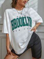 【CW】 Oversized 1898 Print New Drop Shoulder Priting Female T Shirt