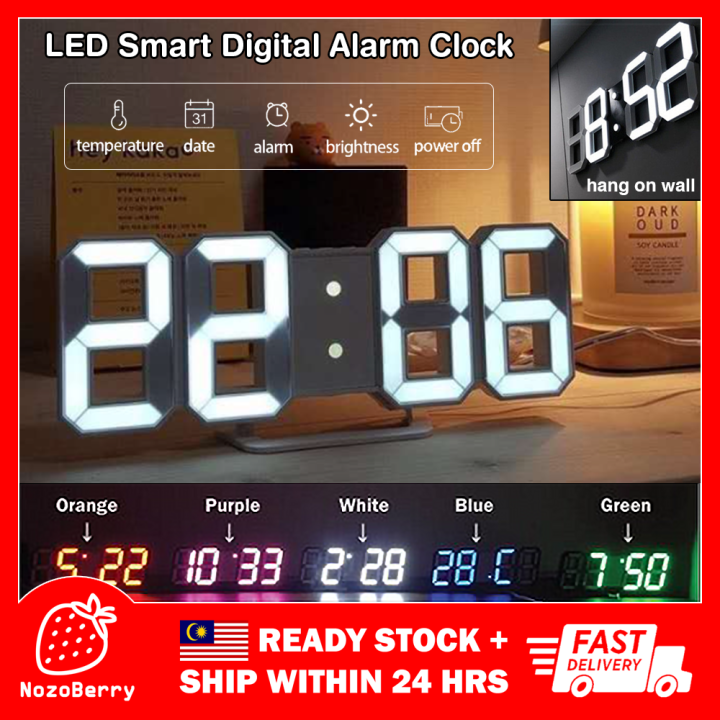 3D LED Wall Clock Modern Digital Clock Table Desktop Alarm Clock