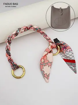 Hermes Style Twilly Bow with Tassel Keychain/Bag Charm