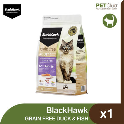 [PETClub] BlackHawk Cat Adult Grain Free Duck &amp; Fish - สูตรเนื้อเป็ดและเนื้อปลา 3 ขนาด [1.2kg 1.5kg 6kg.]