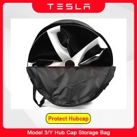 Tesla รุ่น3 Y Hubcaps กระเป๋าเก็บ18 "19" ฝาครอบล้อรถ Organizer หมวกยาง Protector กันฝุ่นกันน้ำ Accessories