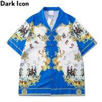 Dark Icon เสื้อเชิ้ตบารอคสำหรับผู้ชาย,เสื้อเชิ้ตแฟชั่นแนวสตรีทสำหรับผู้ชายสินค้าปี2022